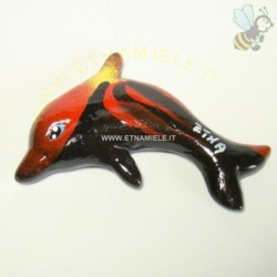 Apri scheda prodotto: Magnete delfino decorato con l`Etna in eruzione 